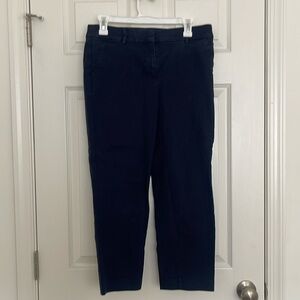 Loft Curvy Fit Riviera Slim Pant Navy Blue